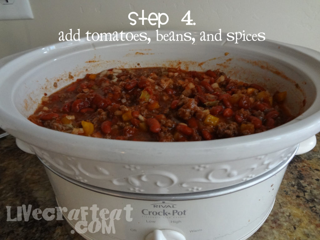 fourth step to making chili