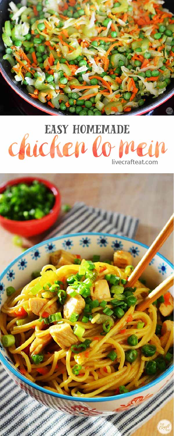 homemade chicken lo mein recipe - so simple to make, and better than take out!
