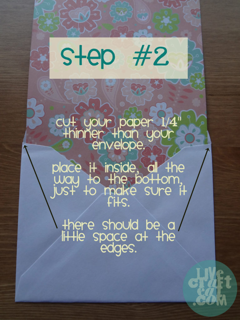 how to make a lined envelope - step 2