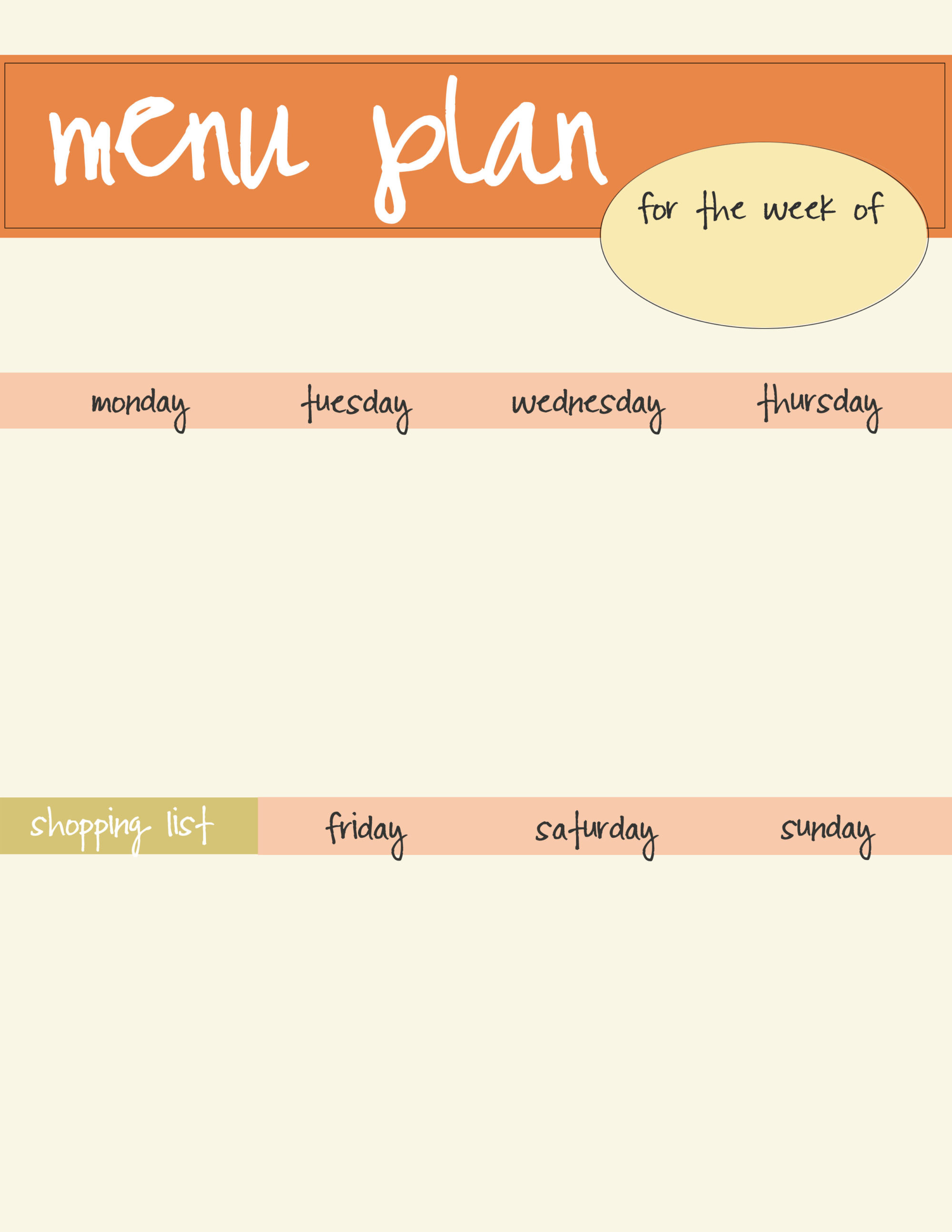 Free Menu Planning Template from livecrafteat.com