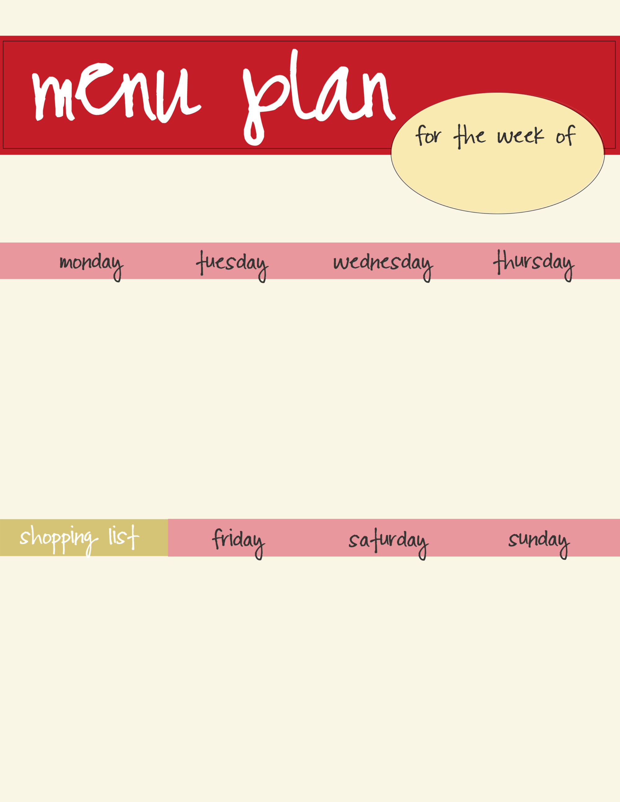 Meal Planning Template Free Download Live Craft Eat