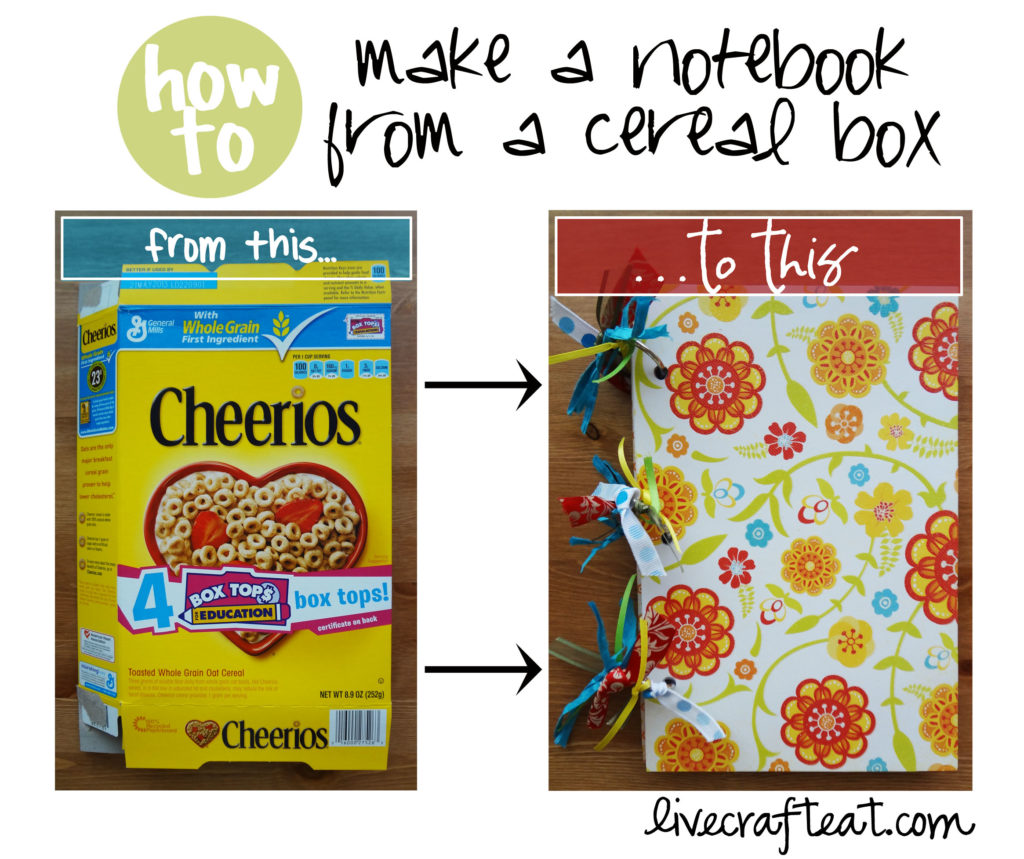 cereal box crafts turn a cereal box into a notebook live craft eat