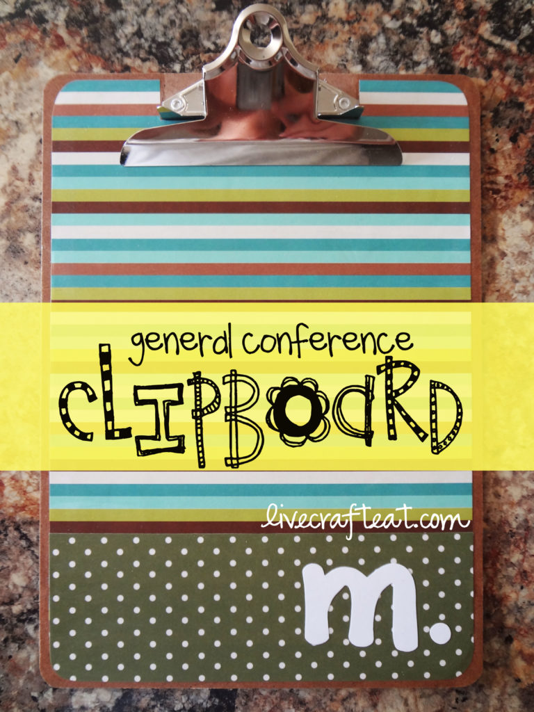 general conference clipboard with paper