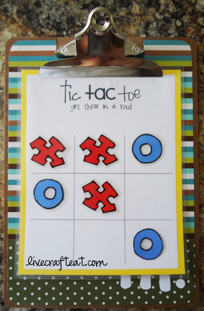 tic tac toe activity on clipboard