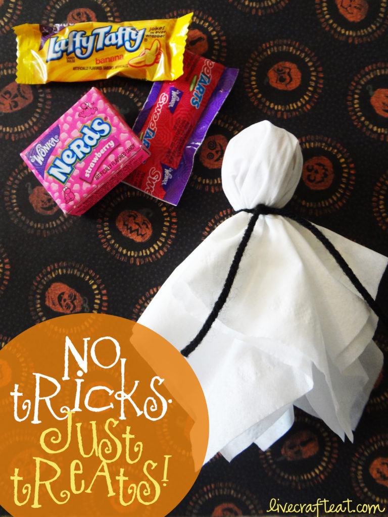 kleenex ghost lollipop for halloween treats for kids