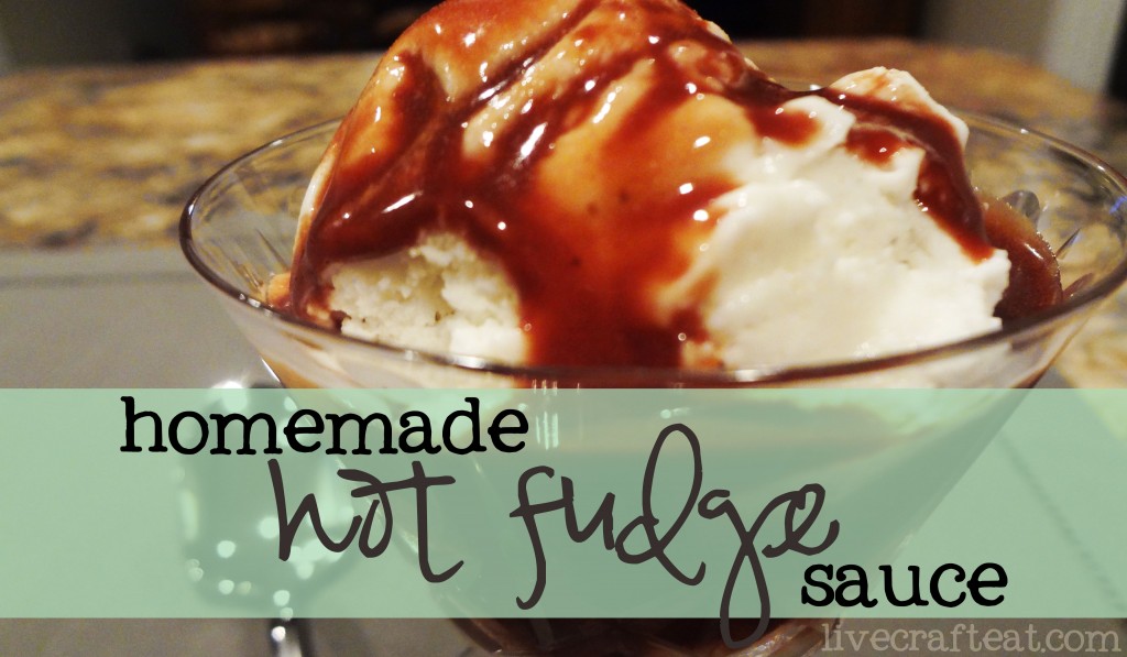 homemade hot fudge sauce on ice cream