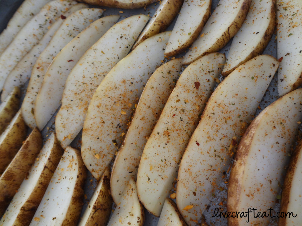cajun seasoning on potato wedges