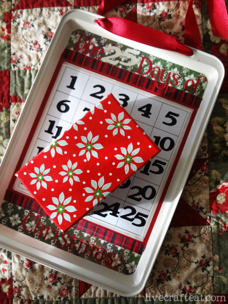 cookie sheet and box countdown calendar