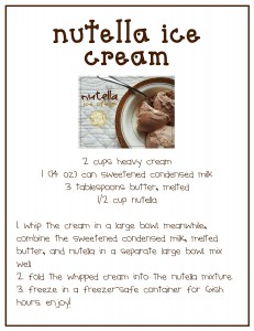 how to make nutella ice cream, fhe refreshment idea