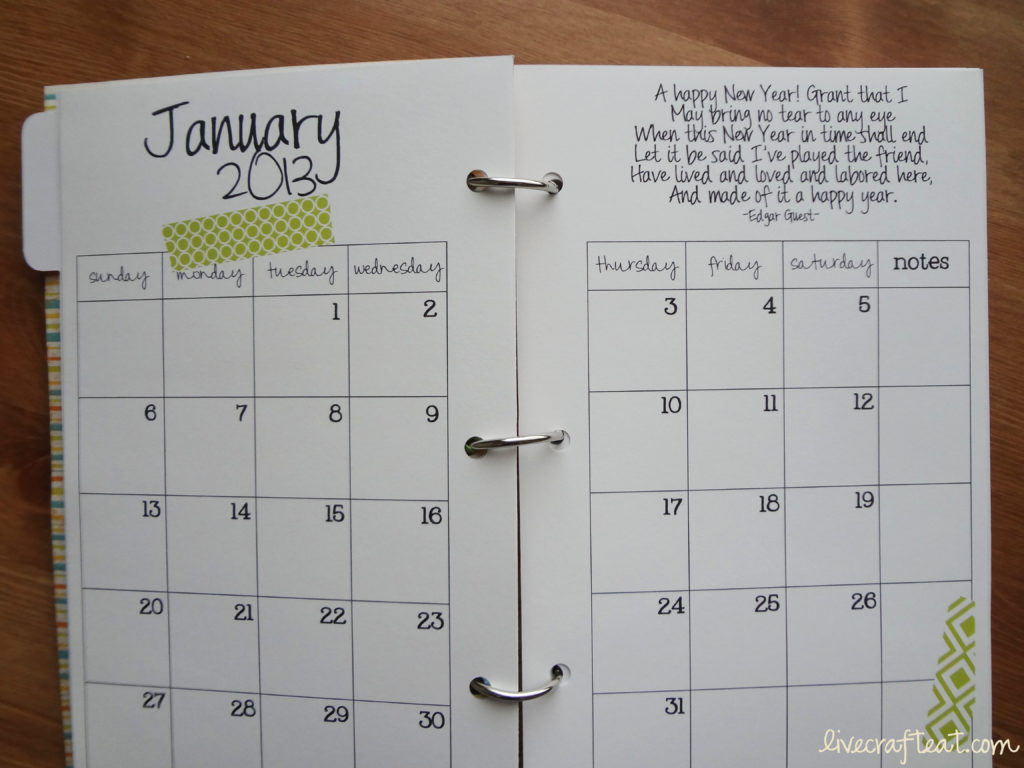 DIY Planner From A Cereal Box 2013 - Free Printables | Live Craft Eat