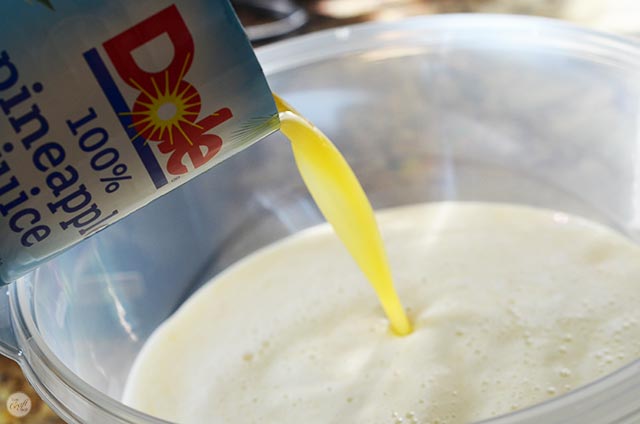 pineapple juice makes banana slush punch amazing!