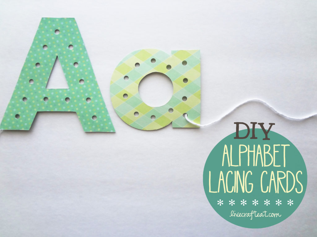 Alphabet store lacing cards