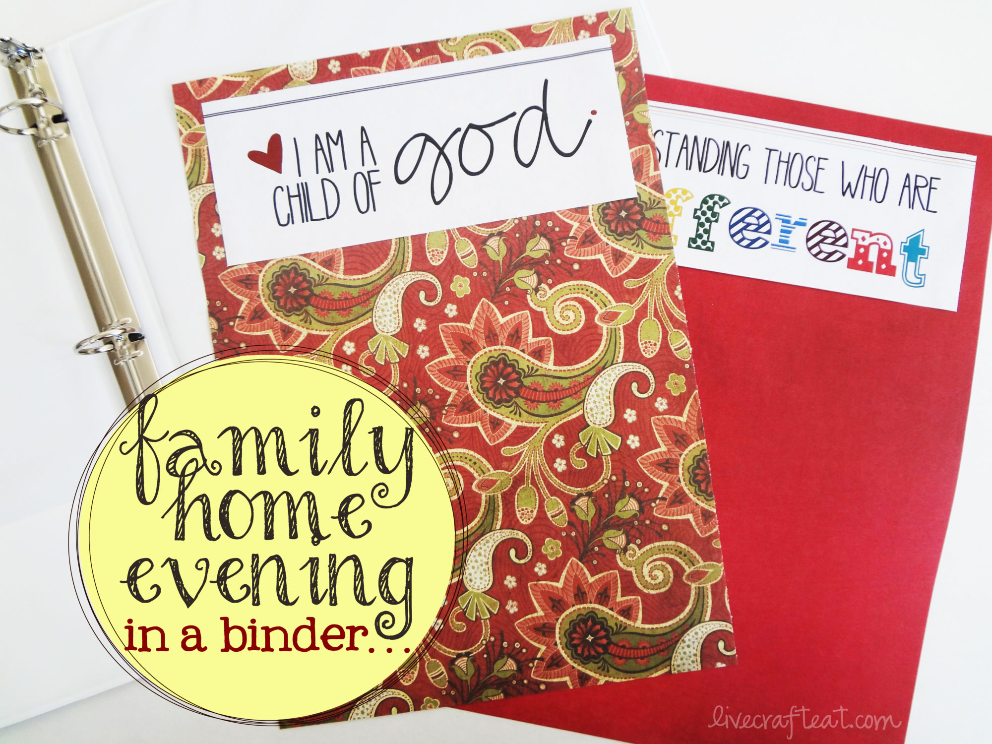 Family Home Evening Binder Live Craft Eat