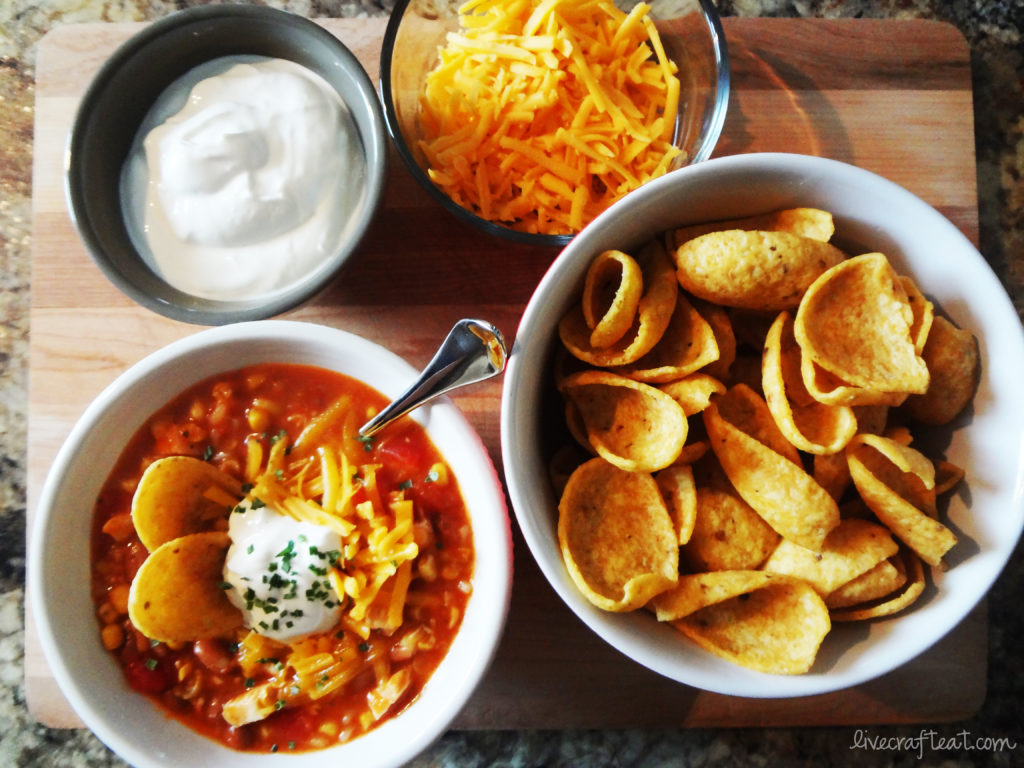 soup with rotel, chicken, and ranch style beans