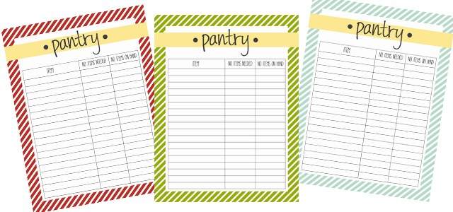 printable pantry inventory list