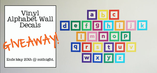 vinyl alphabet wall decal giveaway