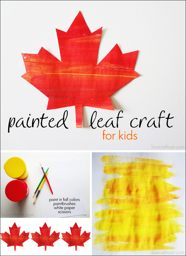 painted leaf craft for kids