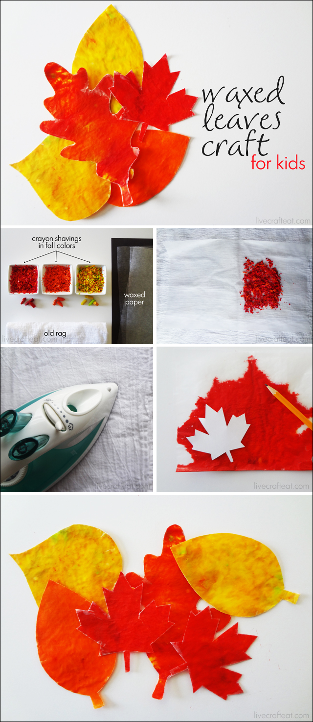 how to make wax crayon leaves