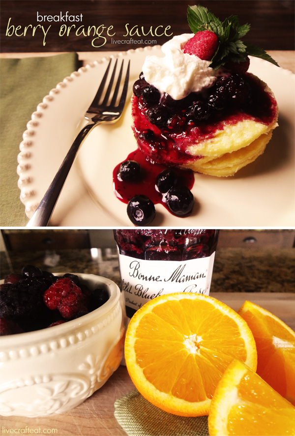 Berry Orange Sauce - a fabulous breakfast sauce for pancakes or waffles, using Bonne Maman preserves.