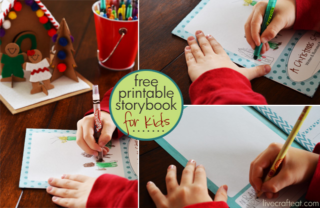 free printable holiday storybook for kids (they author & illustrate their own story!)