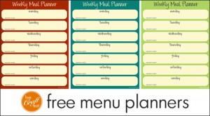 free printable meal/menu planners