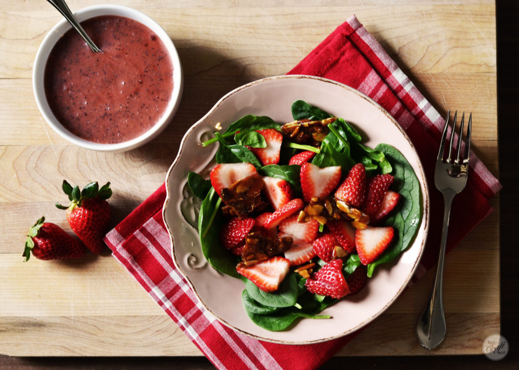 strawberry poppy seed dressing - perfect with a strawberry spinach salad & candied almonds!