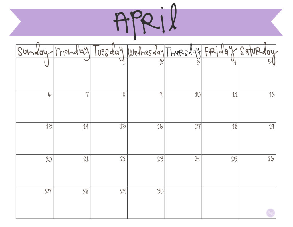 free printable april 2014 calendar