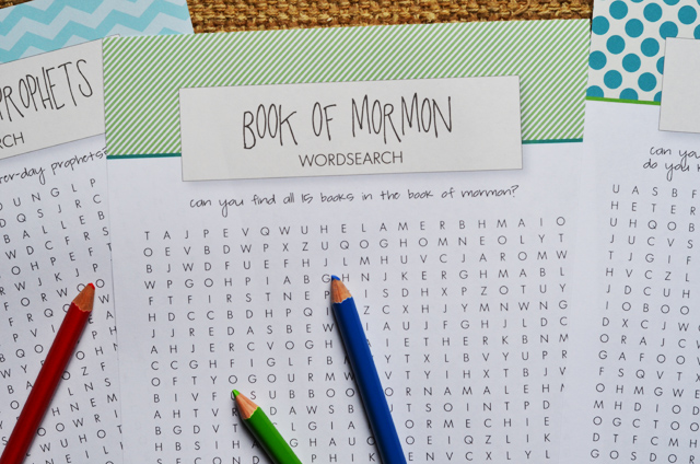 book of mormon word seach for kids - free printable!
