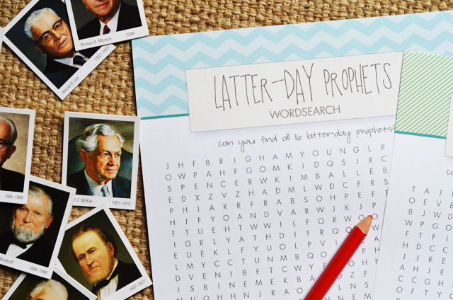 free printable latter-day prophets word search for kids