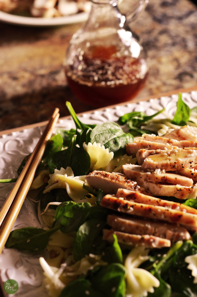 asian chicken salad with sesame dressing. i LOVE this salad! i could eat it every day.