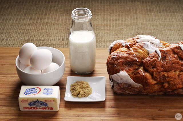 ingredients for the simplest, most delicious french toast trifle recipe