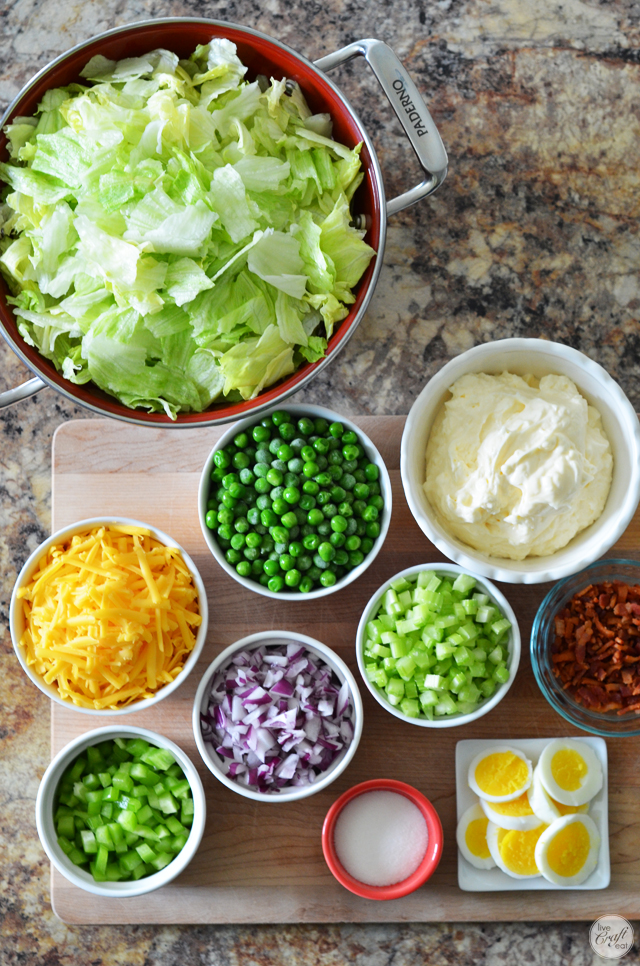 making a layered salad is all about getting some good ingredients and putting them together to make something amazing!