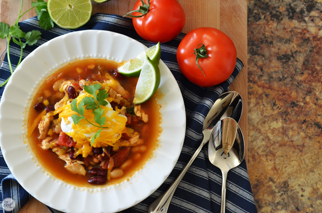 homemade chicken tortilla soup recipe - a bunch of pantry items put together in a pot can make something amazing!