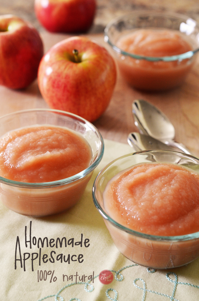 homemade applesauce :: 100% natural and only 1 ingredient...apples. it's the perfect healthy snack for every day.