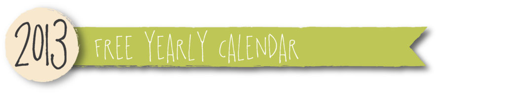 2013 free yearly calendar