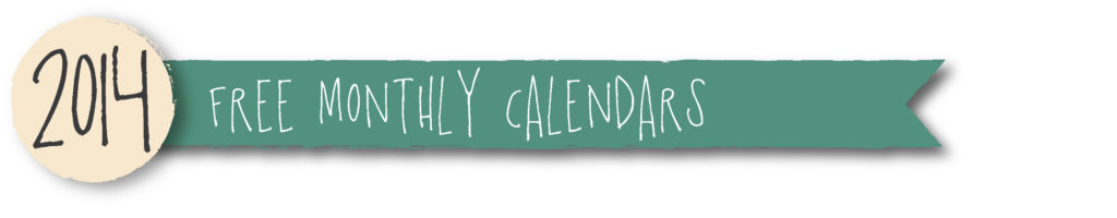 2014 free monthly calendars