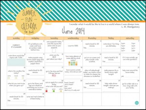 june summer calendar for kids :: free printable!