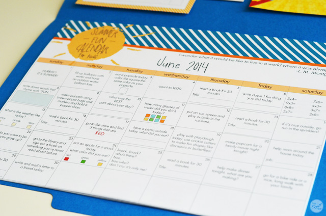 summer calendars for kids :: daily activities and to-dos for june, july, august 2014