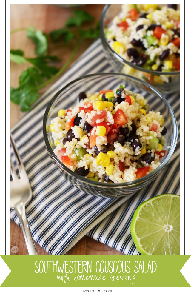 summer southwestern couscous salad - so refreshing and full of fresh vegetables. and the easy homemade dressing is delish!