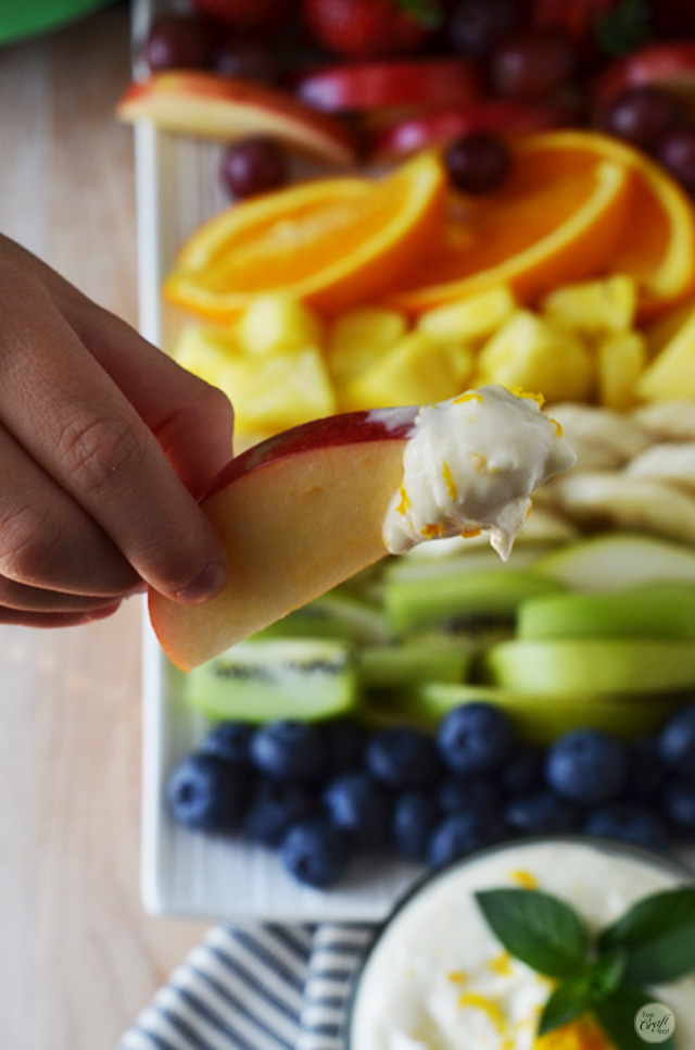 kid-approved cream cheese fruit dip