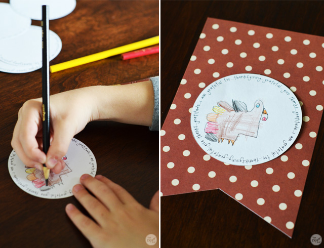 free printables for kids to make their own thanksgiving decorations (paper bunting banner)