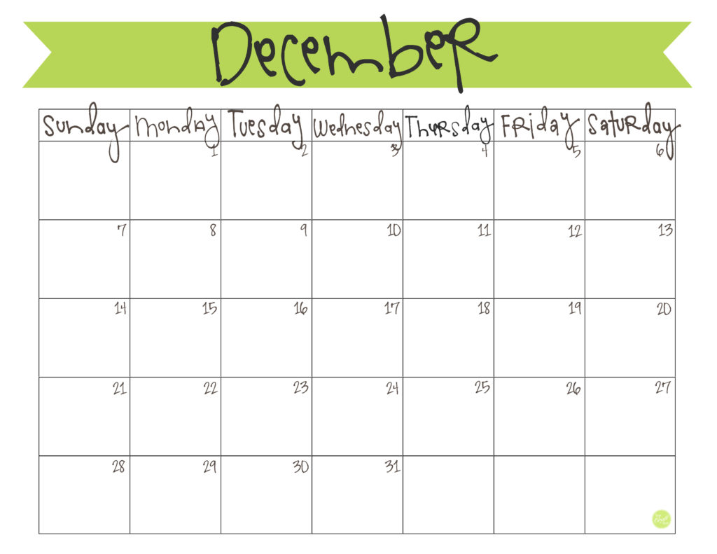 free printable december 2014 calendar