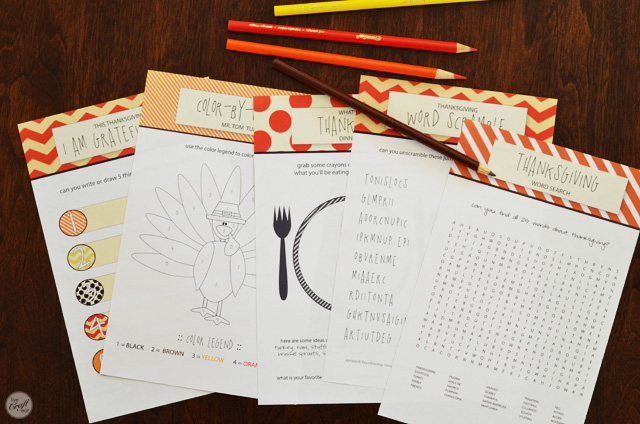 free thanksgiving printables for kids :: great for their thanksgiving dinner place setting!