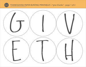 thanksgiving paper bunting printables - give thanks circles - pa