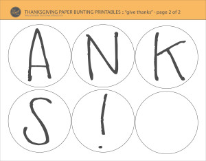 thanksgiving paper bunting printables - give thanks circles - pa