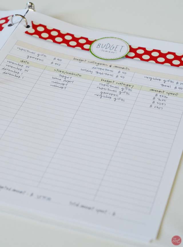 organize your christmas - budget tracker