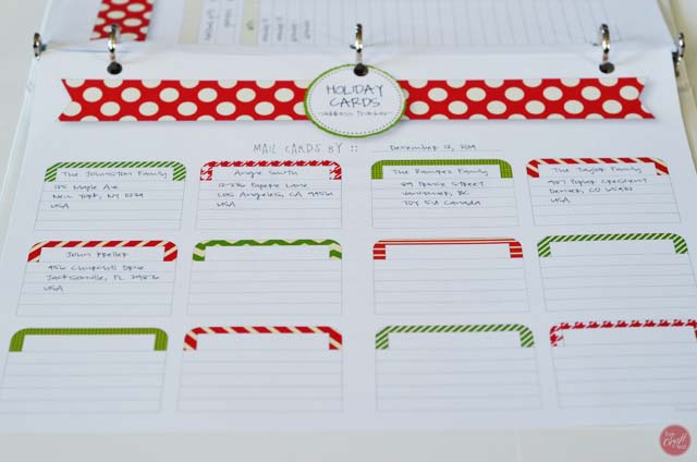 christmas card address tracker