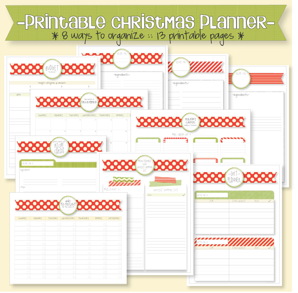 etsy :: printable holiday/christmas planner organizer
