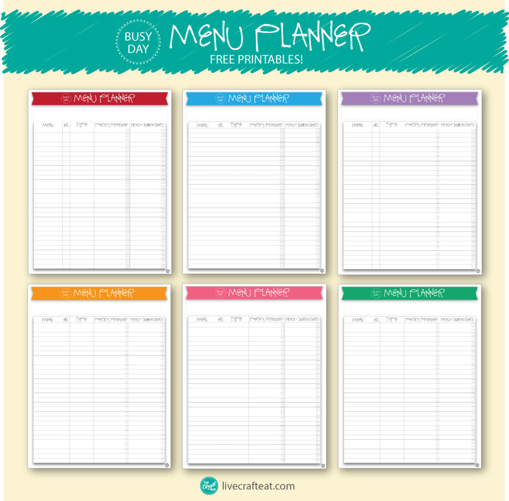 a menu planner specifically for those crazy busy days :: free printables to help you get organized!