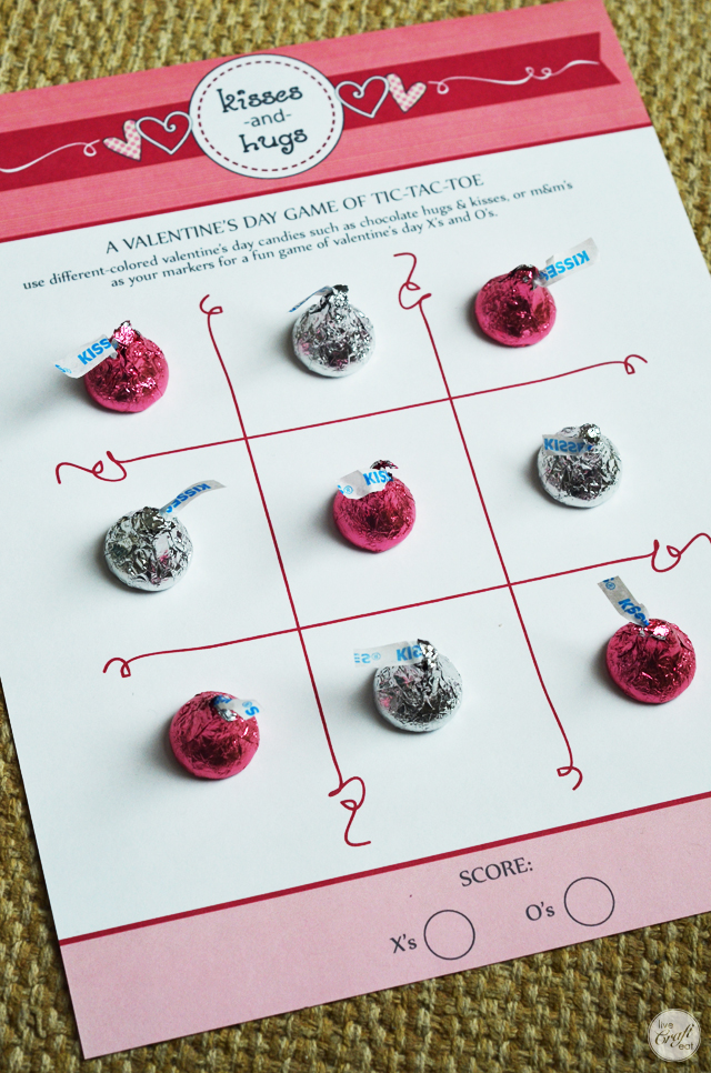 kisses and hugs :: a sweet valentine's day game for kids. free printable tic-tac-toe board!